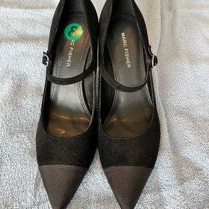 Marc Fisher black suede and satin heels. Size 8